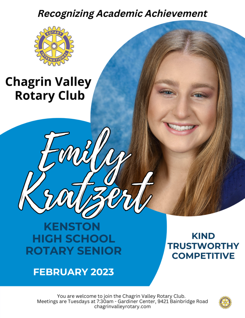 Emily Kratzert - Rotary Senior